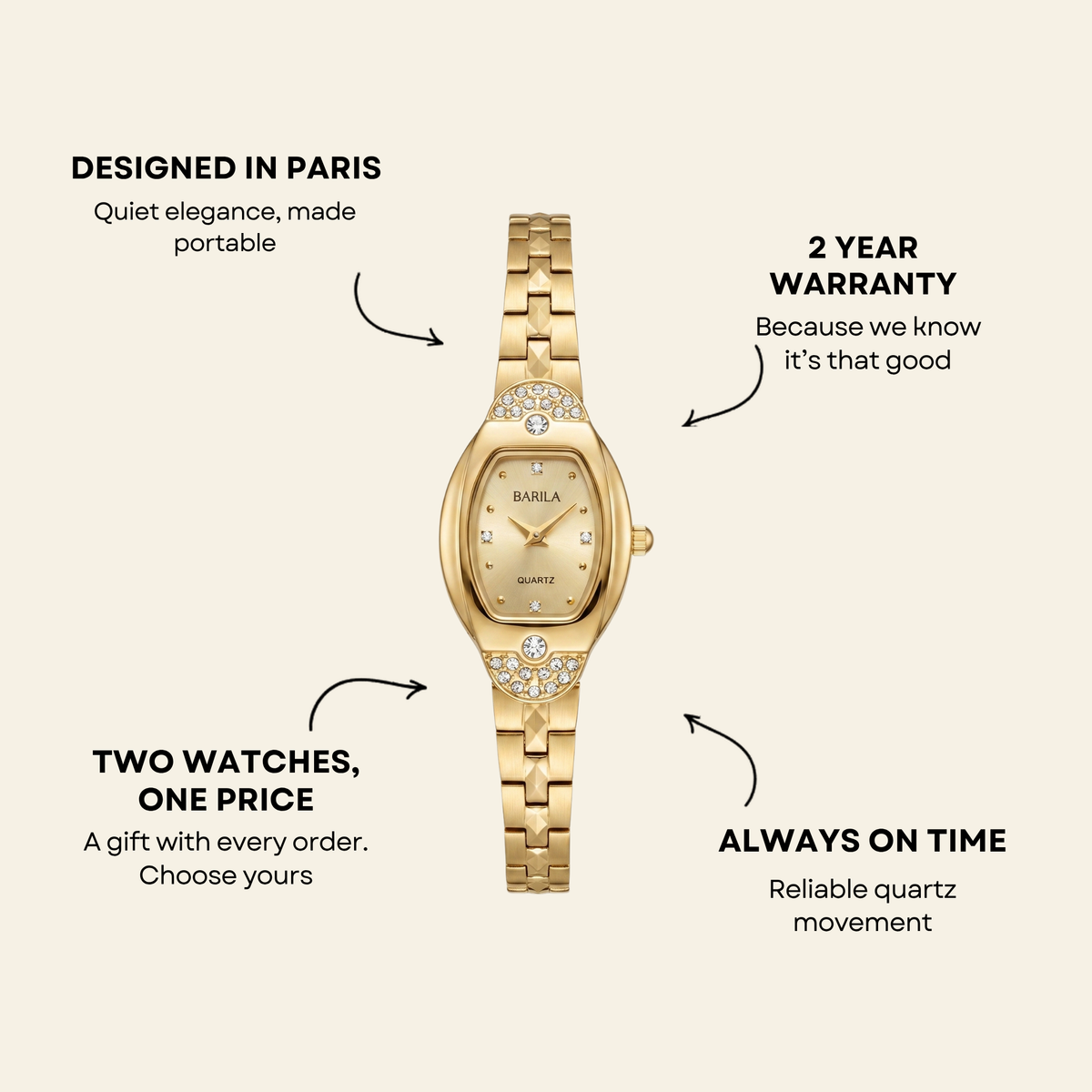Trocadéro Watch Gold | Sanlez