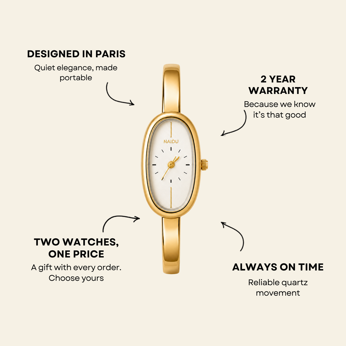 Passy Watch Gold | Sanlez